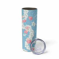Blue Hawaii Anthurium Plumeria Lei Skinny Tumbler LT9 - Polynesian Pride
