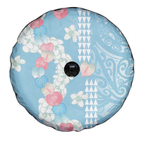 Blue Hawaii Anthurium Plumeria Lei Spare Tire Cover LT9 - Polynesian Pride