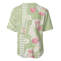Leaf Green Hawaii Anthurium Plumeria Lei Baseball Jersey LT9 - Polynesian Pride