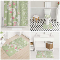 Leaf Green Hawaii Anthurium Plumeria Lei Bathroom Set LT9 - Polynesian Pride
