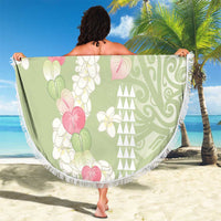 Leaf Green Hawaii Anthurium Plumeria Lei Beach Blanket LT9 - Polynesian Pride