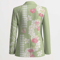 Leaf Green Hawaii Anthurium Plumeria Lei Blazer LT9 - Polynesian Pride