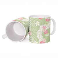 Leaf Green Hawaii Anthurium Plumeria Lei Ceramic Mug LT9 - Polynesian Pride