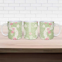 Leaf Green Hawaii Anthurium Plumeria Lei Ceramic Mug LT9 - Polynesian Pride