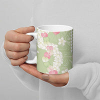 Leaf Green Hawaii Anthurium Plumeria Lei Ceramic Mug LT9 - Polynesian Pride