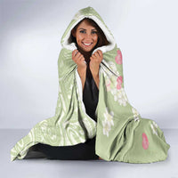 Leaf Green Hawaii Anthurium Plumeria Lei Hooded Blanket LT9 - Polynesian Pride