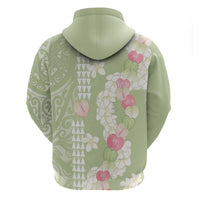 Leaf Green Hawaii Anthurium Plumeria Lei Hoodie LT9 - Polynesian Pride