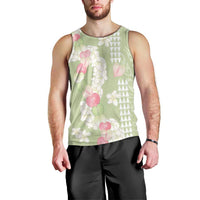 Leaf Green Hawaii Anthurium Plumeria Lei Men Tank Top LT9 - Polynesian Pride