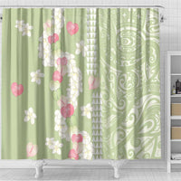 Leaf Green Hawaii Anthurium Plumeria Lei Shower Curtain LT9 - Polynesian Pride