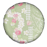 Leaf Green Hawaii Anthurium Plumeria Lei Spare Tire Cover LT9 - Polynesian Pride
