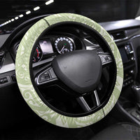 Leaf Green Hawaii Anthurium Plumeria Lei Steering Wheel Cover LT9 Universal Fit Green - Polynesian Pride