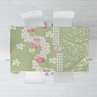Leaf Green Hawaii Anthurium Plumeria Lei Tablecloth LT9 Green - Polynesian Pride
