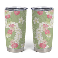 Leaf Green Hawaii Anthurium Plumeria Lei Tumbler Cup LT9 Green - Polynesian Pride