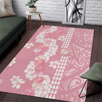 Soft Pink Hawaii Anthurium Plumeria Lei Area Rug LT9 Pink - Polynesian Pride