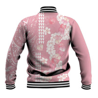 Soft Pink Hawaii Anthurium Plumeria Lei Baseball Jacket LT9 - Polynesian Pride