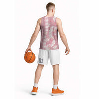 Soft Pink Hawaii Anthurium Plumeria Lei Basketball Jersey LT9 - Polynesian Pride