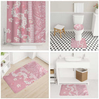 Soft Pink Hawaii Anthurium Plumeria Lei Bathroom Set LT9 - Polynesian Pride