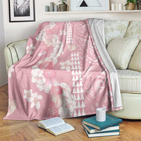 Soft Pink Hawaii Anthurium Plumeria Lei Blanket LT9 Pink - Polynesian Pride
