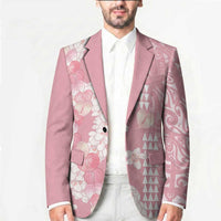 Soft Pink Hawaii Anthurium Plumeria Lei Blazer LT9 - Polynesian Pride