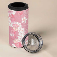 Soft Pink Hawaii Anthurium Plumeria Lei 4 in 1 Can Cooler Tumbler LT9 - Polynesian Pride