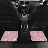 Soft Pink Hawaii Anthurium Plumeria Lei Car Mats LT9 Set 2pcs - Back Pink - Polynesian Pride