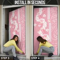 Soft Pink Hawaii Anthurium Plumeria Lei Door Cover LT9 - Polynesian Pride