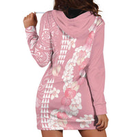 Soft Pink Hawaii Anthurium Plumeria Lei Hoodie Dress LT9 - Polynesian Pride