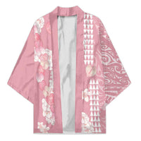 Soft Pink Hawaii Anthurium Plumeria Lei Kimono