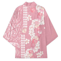 Soft Pink Hawaii Anthurium Plumeria Lei Kimono