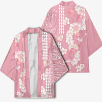 Soft Pink Hawaii Anthurium Plumeria Lei Kimono