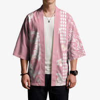 Soft Pink Hawaii Anthurium Plumeria Lei Kimono