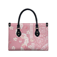 Soft Pink Hawaii Anthurium Plumeria Lei Leather Bag LT9 - Polynesian Pride