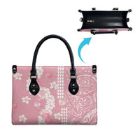 Soft Pink Hawaii Anthurium Plumeria Lei Leather Bag LT9 - Polynesian Pride