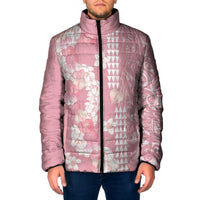 Soft Pink Hawaii Anthurium Plumeria Lei Padded Jacket LT9 Men Pink - Polynesian Pride