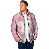 Soft Pink Hawaii Anthurium Plumeria Lei Padded Jacket LT9 - Polynesian Pride