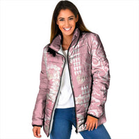 Soft Pink Hawaii Anthurium Plumeria Lei Padded Jacket LT9 Women Pink - Polynesian Pride