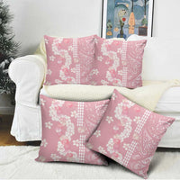 Soft Pink Hawaii Anthurium Plumeria Lei Pillow Cover LT9 - Polynesian Pride