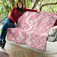 Soft Pink Hawaii Anthurium Plumeria Lei Quilt