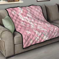 Soft Pink Hawaii Anthurium Plumeria Lei Quilt