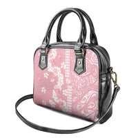 Soft Pink Hawaii Anthurium Plumeria Lei Shoulder Handbag LT9 - Polynesian Pride