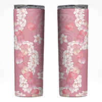 Soft Pink Hawaii Anthurium Plumeria Lei Skinny Tumbler LT9 Pink - Polynesian Pride