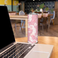 Soft Pink Hawaii Anthurium Plumeria Lei Skinny Tumbler LT9 - Polynesian Pride