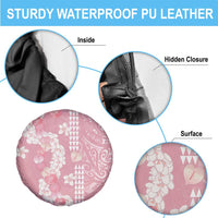 Soft Pink Hawaii Anthurium Plumeria Lei Spare Tire Cover LT9 - Polynesian Pride