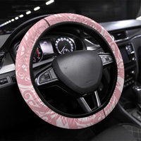Soft Pink Hawaii Anthurium Plumeria Lei Steering Wheel Cover LT9 Universal Fit Pink - Polynesian Pride