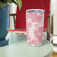 Soft Pink Hawaii Anthurium Plumeria Lei Tumbler Cup LT9 - Polynesian Pride