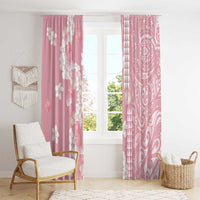 Soft Pink Hawaii Anthurium Plumeria Lei Window Curtain LT9 - Polynesian Pride