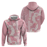 Soft Pink Hawaii Anthurium Plumeria Lei Zip Hoodie LT9 - Polynesian Pride