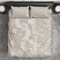 Suede Beige Hawaii Anthurium Plumeria Lei Bedding Set LT9 Beige - Polynesian Pride