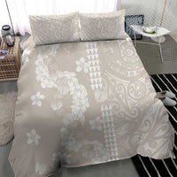 Suede Beige Hawaii Anthurium Plumeria Lei Bedding Set LT9 - Polynesian Pride