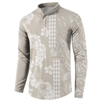 Suede Beige Hawaii Anthurium Plumeria Lei Button Sweatshirt LT9 - Polynesian Pride